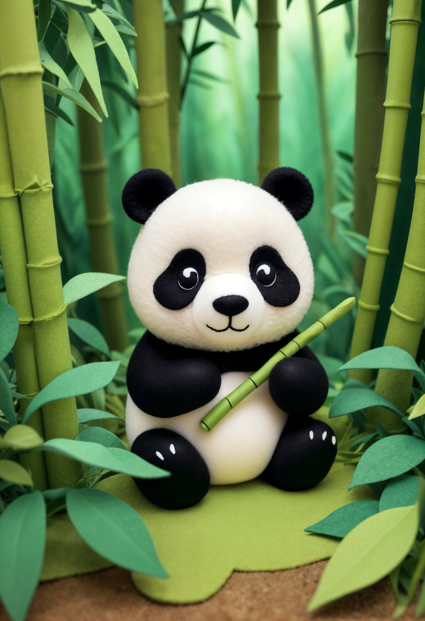 Cute Panda with Bamboo Plush Doll Soft Panda Stuffed Bear Plush Hugging Pillow for Kids Birthday